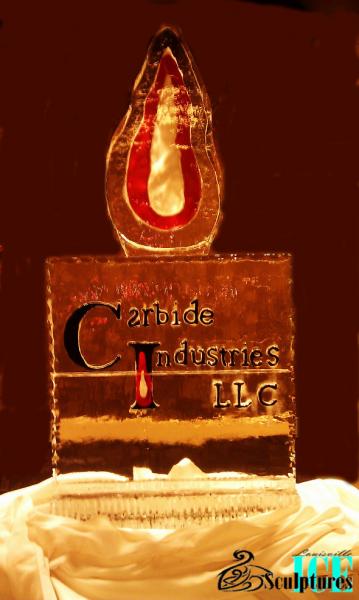 Louisville Ice Sculptures made this logo sculpture for a Christmas party for Carbide Industries LLC. How awesome is that! Price $295